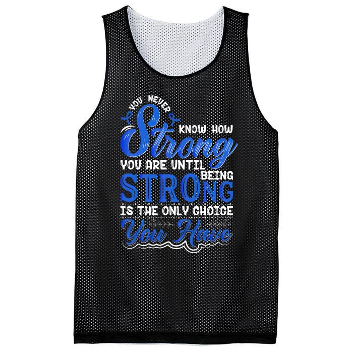 Blue Ribbon Colon Cancer Mesh Reversible Basketball Jersey Tank