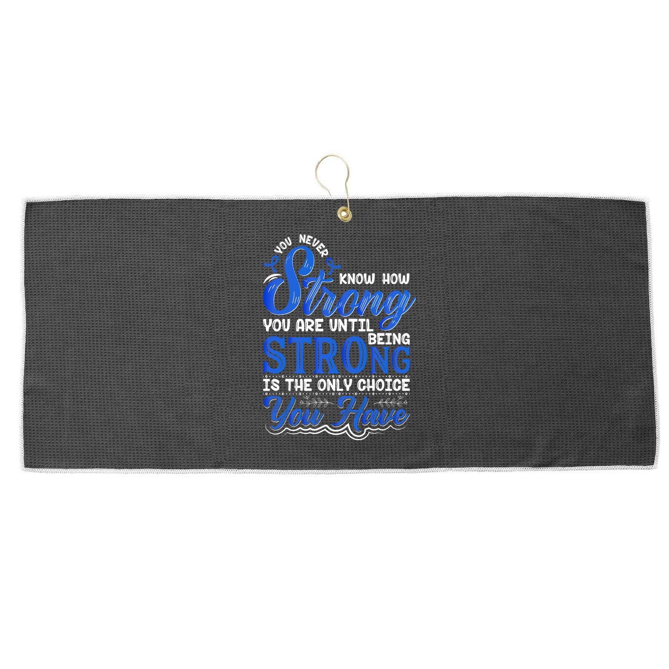 Blue Ribbon Colon Cancer Large Microfiber Waffle Golf Towel