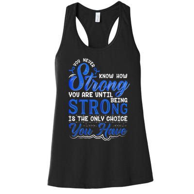 Blue Ribbon Colon Cancer Women's Racerback Tank