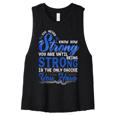 Blue Ribbon Colon Cancer Women's Racerback Cropped Tank