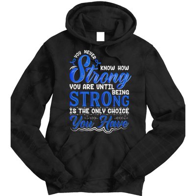 Blue Ribbon Colon Cancer Tie Dye Hoodie