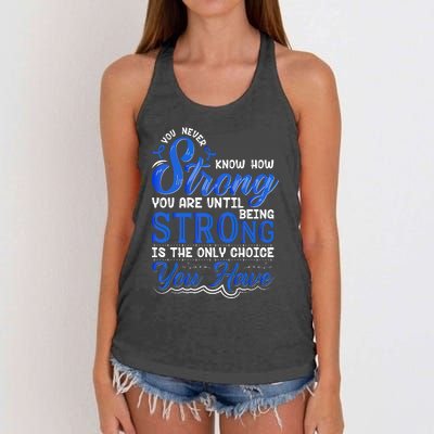 Blue Ribbon Colon Cancer Women's Knotted Racerback Tank