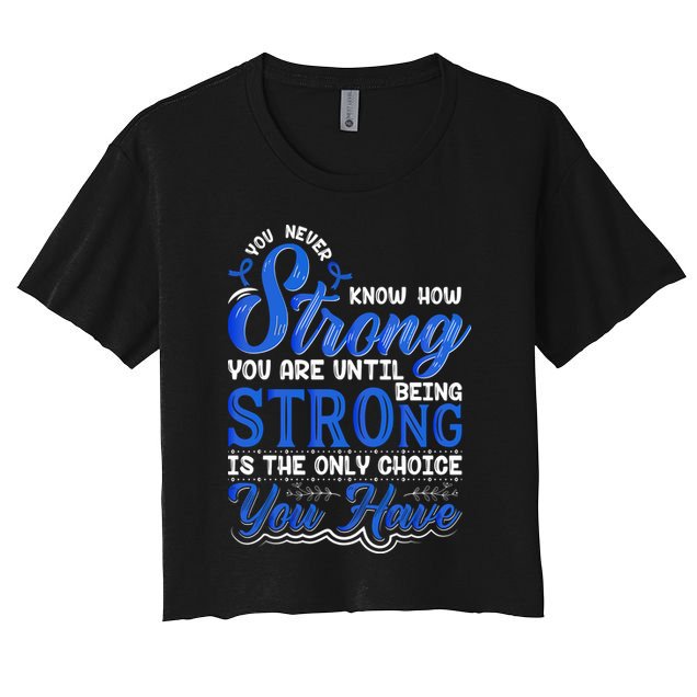 Blue Ribbon Colon Cancer Crop Top
