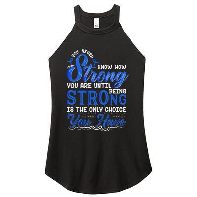 Blue Ribbon Colon Cancer Women's Perfect Tri Rocker Tank