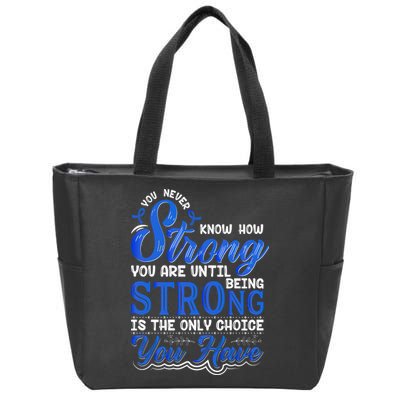Blue Ribbon Colon Cancer Zip Tote Bag