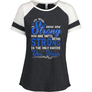 Blue Ribbon Colon Cancer Enza Ladies Jersey Colorblock Tee