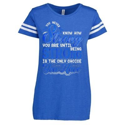 Blue Ribbon Colon Cancer Enza Ladies Jersey Football T-Shirt