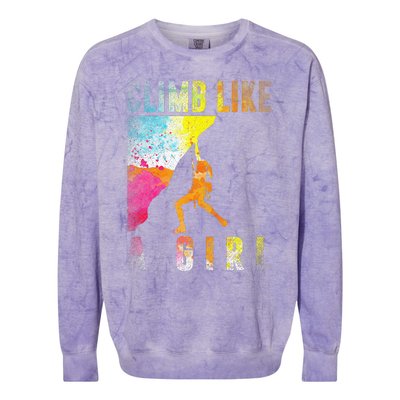 Bouldering Rock Climber Rock Climbing Colorblast Crewneck Sweatshirt