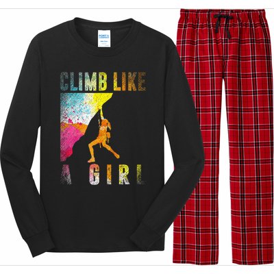 Bouldering Rock Climber Rock Climbing Long Sleeve Pajama Set