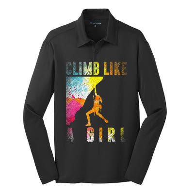 Bouldering Rock Climber Rock Climbing Silk Touch Performance Long Sleeve Polo