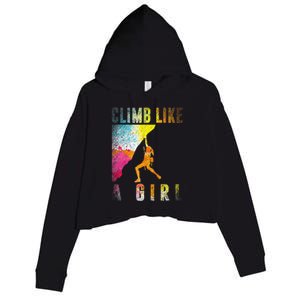 Bouldering Rock Climber Rock Climbing Crop Fleece Hoodie