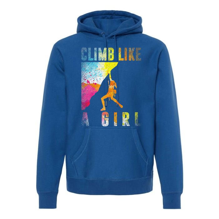 Bouldering Rock Climber Rock Climbing Premium Hoodie