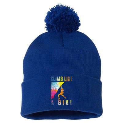 Bouldering Rock Climber Rock Climbing Pom Pom 12in Knit Beanie