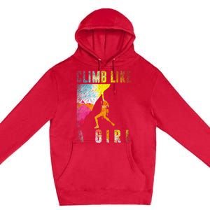 Bouldering Rock Climber Rock Climbing Premium Pullover Hoodie