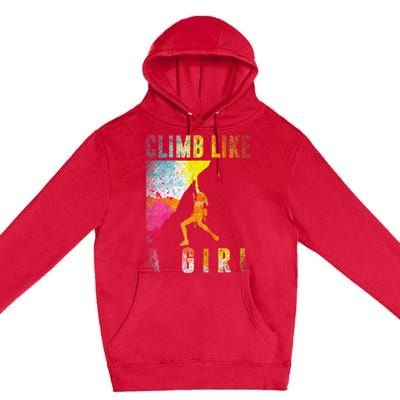 Bouldering Rock Climber Rock Climbing Premium Pullover Hoodie