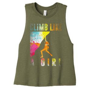 Bouldering Rock Climber Rock Climbing Women's Racerback Cropped Tank