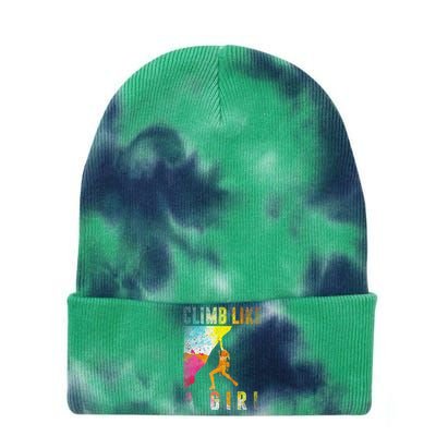 Bouldering Rock Climber Rock Climbing Tie Dye 12in Knit Beanie