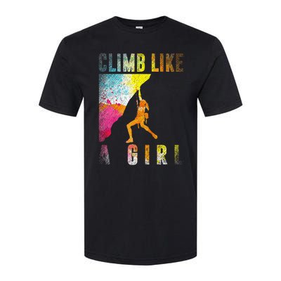 Bouldering Rock Climber Rock Climbing Softstyle CVC T-Shirt