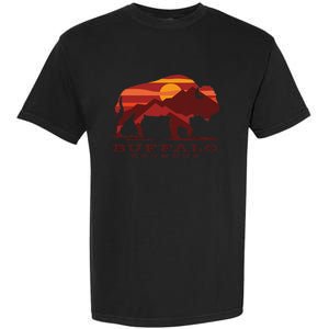 Buffalo Roundup Custer State Park South Dakota Sunset Garment-Dyed Heavyweight T-Shirt