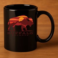 Buffalo Roundup Custer State Park South Dakota Sunset 11oz C Handle Ceramic Mug