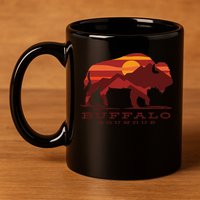Buffalo Roundup Custer State Park South Dakota Sunset 11oz C Handle Ceramic Mug