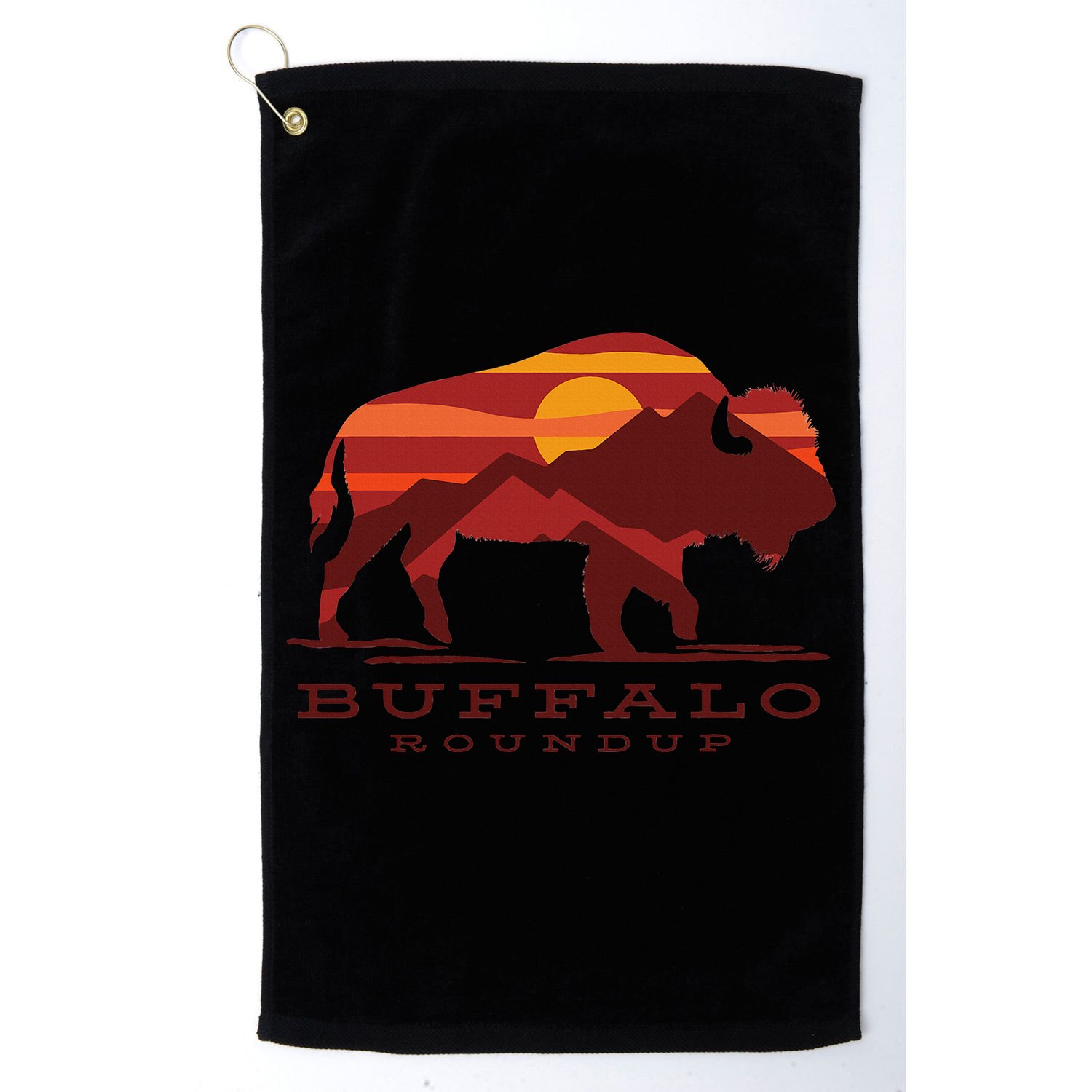 Buffalo Roundup Custer State Park South Dakota Sunset Golf Towel