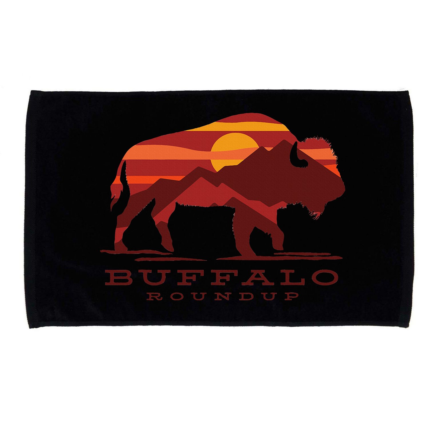 Buffalo Roundup Custer State Park South Dakota Sunset Microfiber Hand Towel