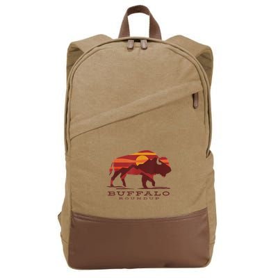 Buffalo Roundup Custer State Park South Dakota Sunset Cotton Canvas Backpack