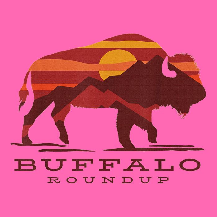 Buffalo Roundup Custer State Park South Dakota Sunset Stripe Pom Pom Beanie