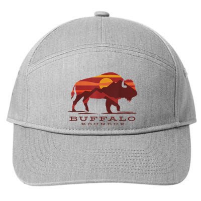 Buffalo Roundup Custer State Park South Dakota Sunset 7-Panel Snapback Hat