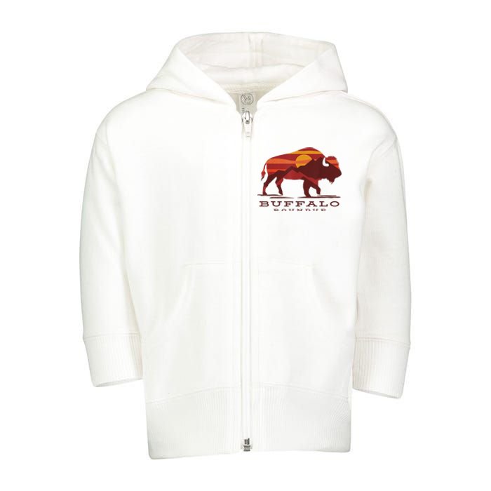 Buffalo Roundup Custer State Park South Dakota Sunset Toddler Zip Fleece Hoodie