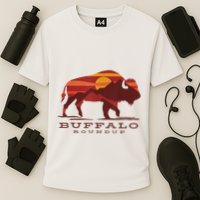 Buffalo Roundup Custer State Park South Dakota Sunset Cooling Performance Crew T-Shirt