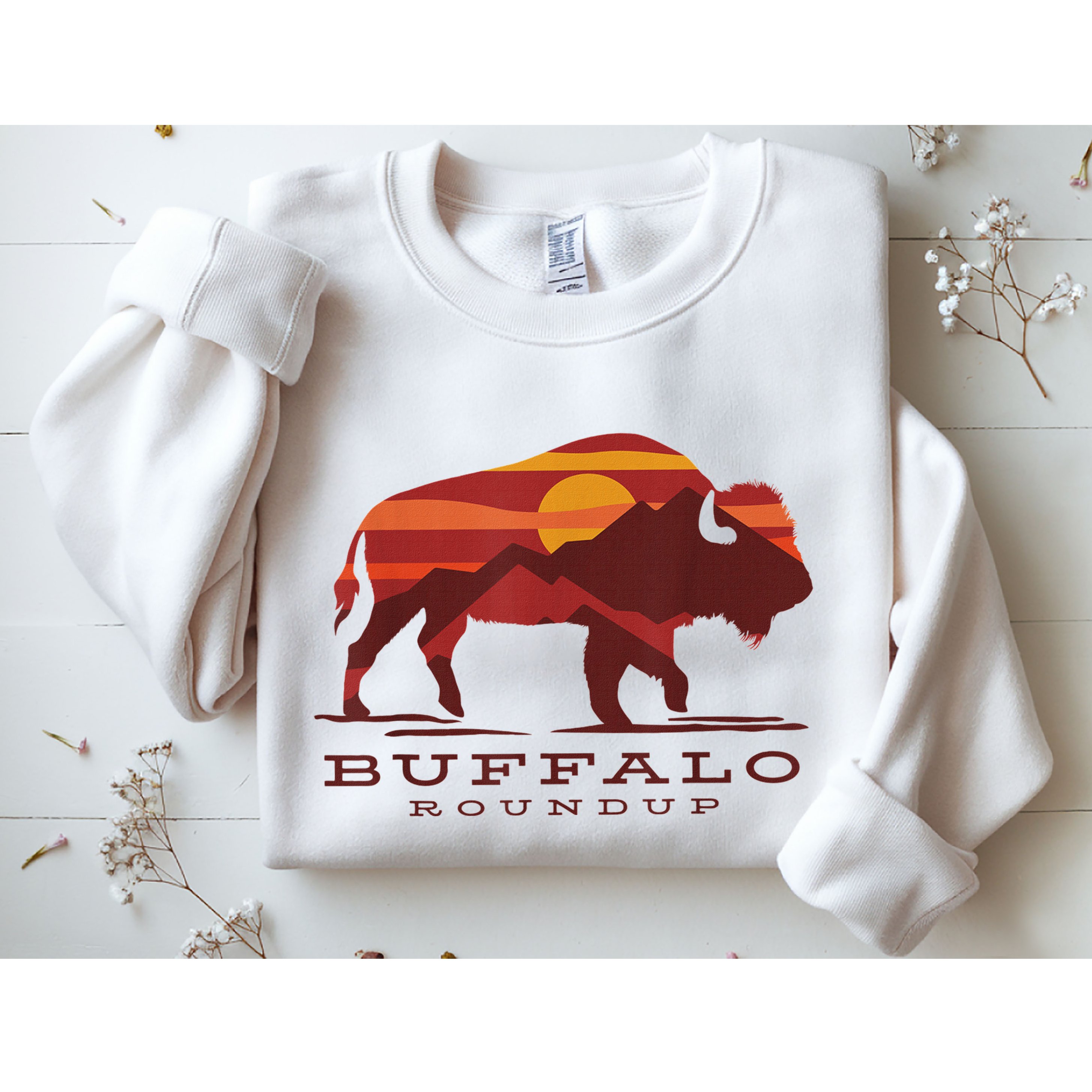 Buffalo Roundup Custer State Park South Dakota Sunset Sweatshirt