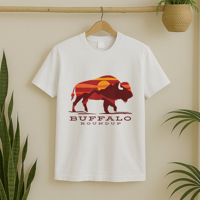 Buffalo Roundup Custer State Park South Dakota Sunset T-Shirt