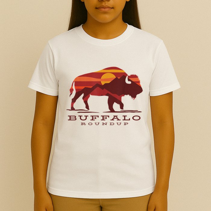 Buffalo Roundup Custer State Park South Dakota Sunset T-Shirt