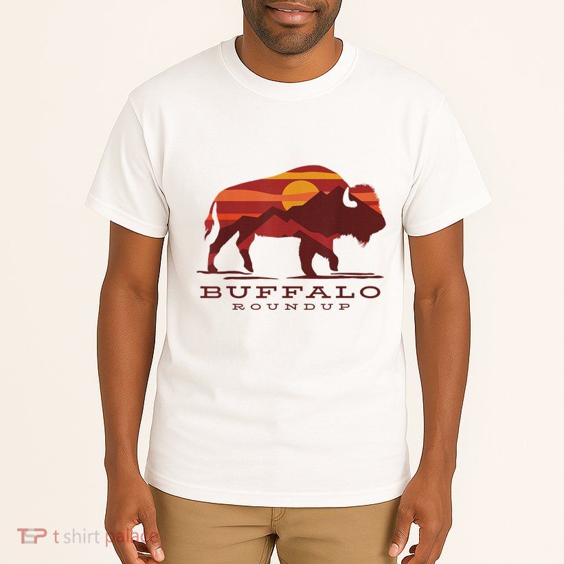 Buffalo Roundup Custer State Park South Dakota Sunset Tall T-Shirt