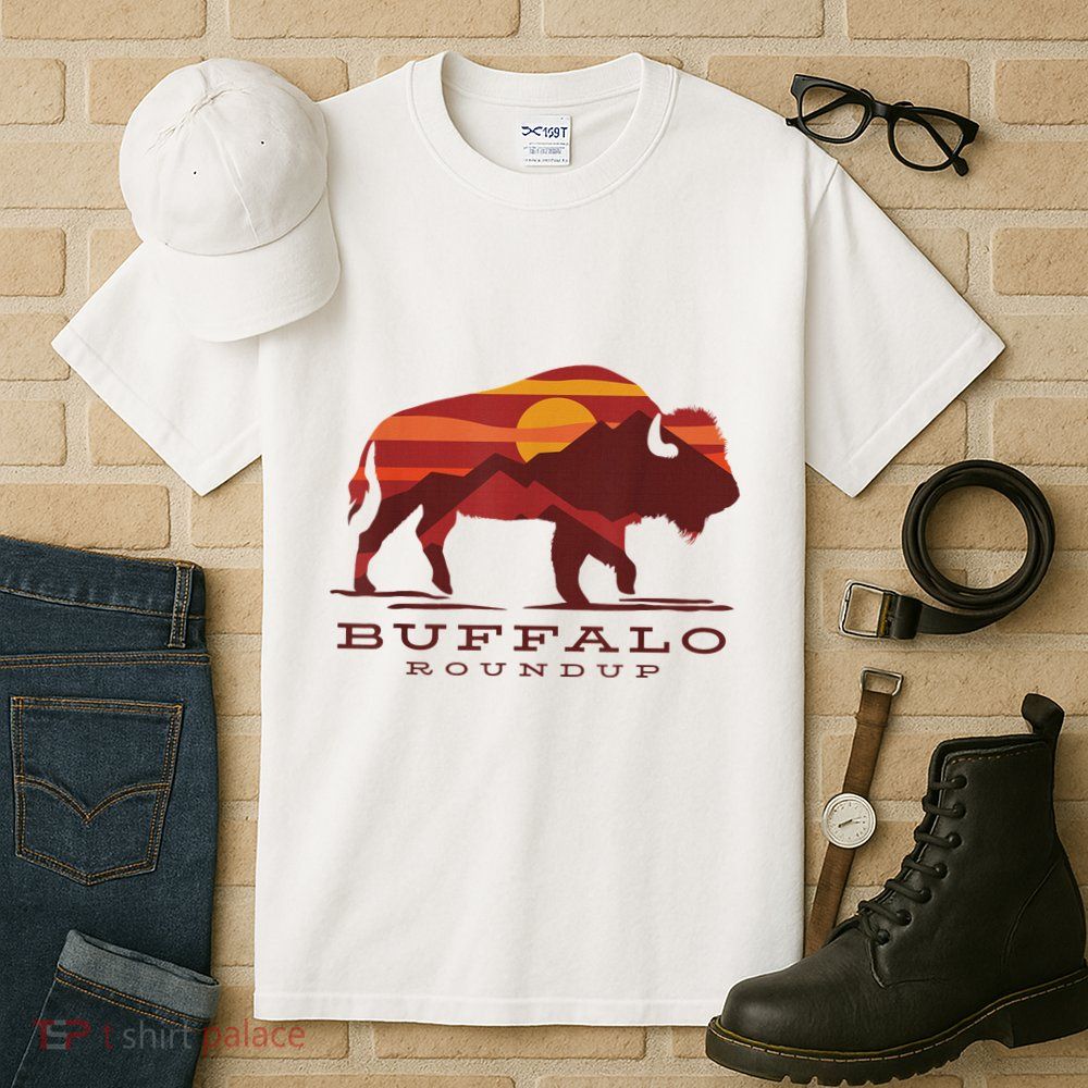 Buffalo Roundup Custer State Park South Dakota Sunset Tall T-Shirt