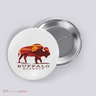 Buffalo Roundup Custer State Park South Dakota Sunset Button