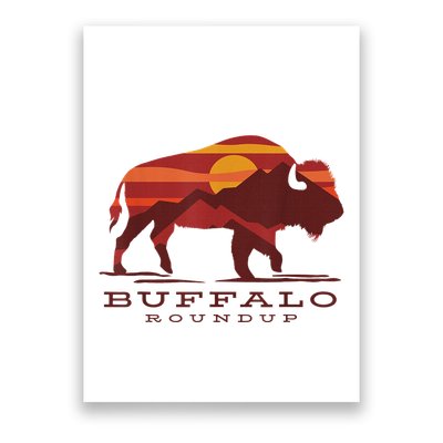 Buffalo Roundup Custer State Park South Dakota Sunset Poster