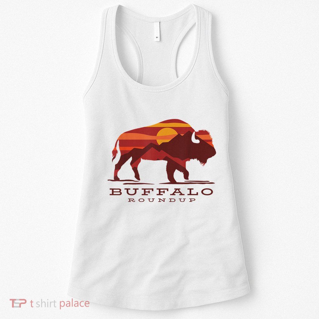 Buffalo Roundup Custer State Park South Dakota Sunset Womens Tank Top