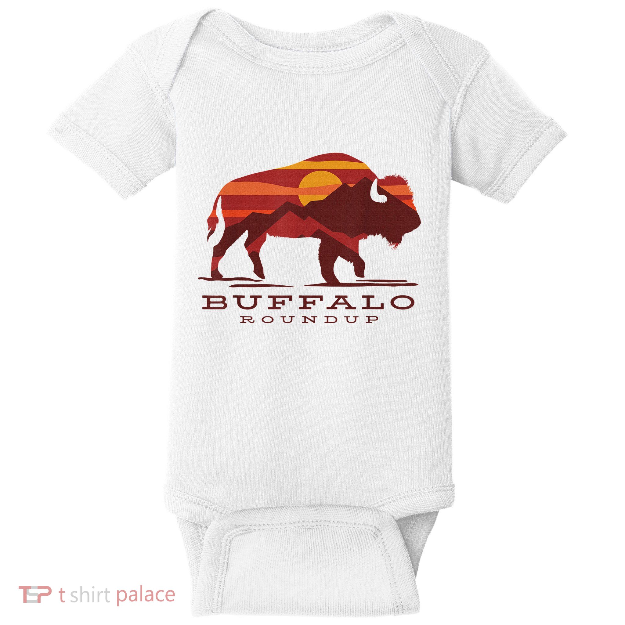 Buffalo Roundup Custer State Park South Dakota Sunset Baby Bodysuit