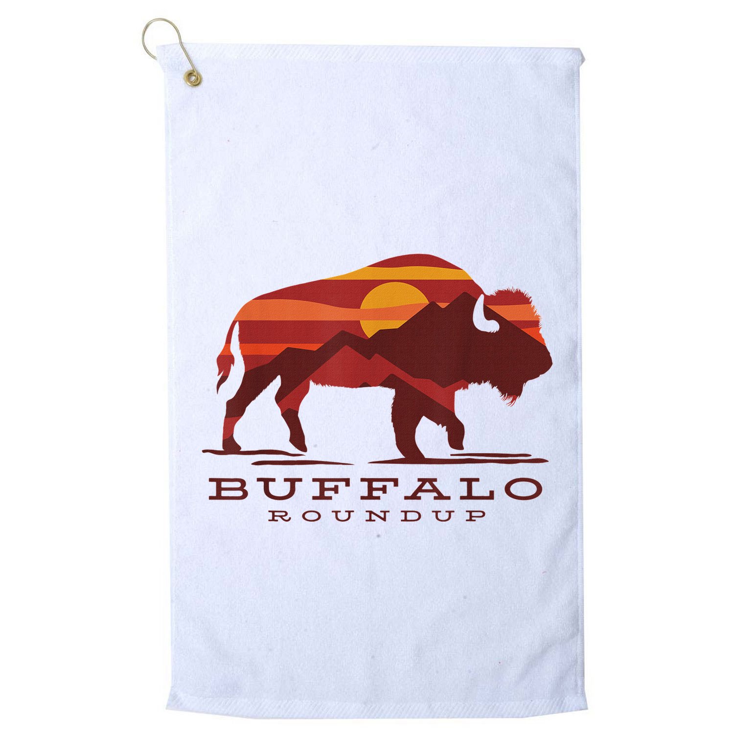 Buffalo Roundup Custer State Park South Dakota Sunset Golf Towel