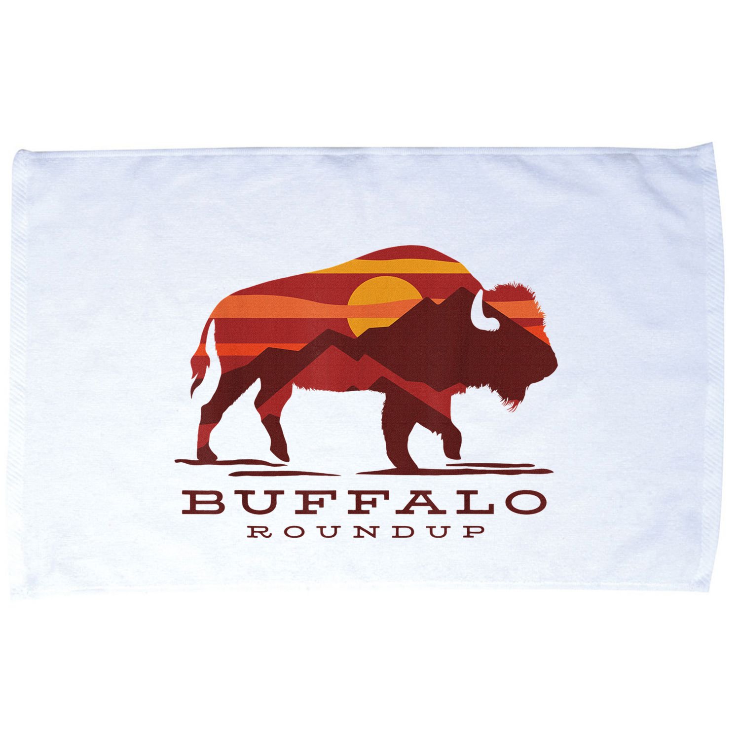 Buffalo Roundup Custer State Park South Dakota Sunset Microfiber Hand Towel