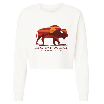 Buffalo Roundup Custer State Park South Dakota Sunset Cropped Pullover Crew