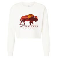 Buffalo Roundup Custer State Park South Dakota Sunset Cropped Pullover Crew