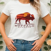 Buffalo Roundup Custer State Park South Dakota Sunset Womens T-Shirt
