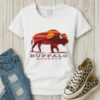 Buffalo Roundup Custer State Park South Dakota Sunset Womens T-Shirt