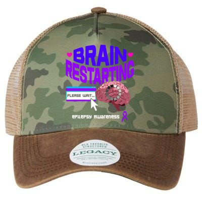 Brain Restart Cute Gift Purple Ribbon For Epilepsy Awareness Month Meaningful Gi Legacy Tie Dye Trucker Hat