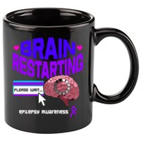 Brain Restart Cute Gift Purple Ribbon For Epilepsy Awareness Month Meaningful Gi 11oz C Handle Ceramic Mug
