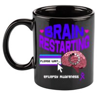 Brain Restart Cute Gift Purple Ribbon For Epilepsy Awareness Month Meaningful Gi 11oz C Handle Ceramic Mug